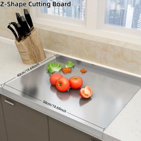 Stainless Steel Cutting Boards for Kitchen, Lipped stainless steel cutting board. Large cutting board suitable for meat, fruits, vegetables, brea (size: 40cm×50cm/15.75×19.69inch) Stainless Steel Cutting Boards for Kitchen, Lipped stainless steel cutting board. Large cutting board suitable for meat, fruits, vegetables, brea (size: 40cm×50cm/15.75×19.69inch)